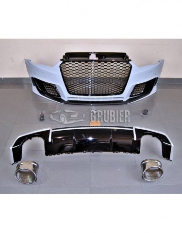- FRONTFANGER - Audi A3 8V - "RS3 Look / With Diffuser & Exhaust Tips / Black Edition" (Sedan)