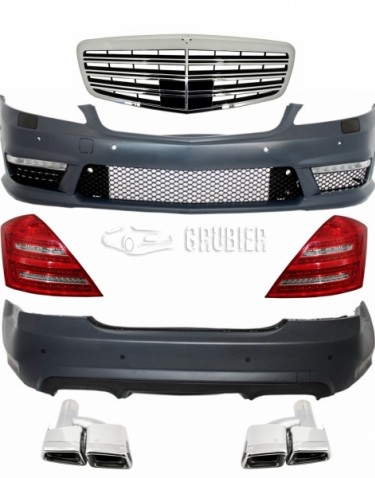 *** KJOLPAKET / PAKETPRIS *** Mercedes S-Klass W221 / S221 - "S63 AMG Look / With Grille & Lights, Option 4" (Facelift Conversion)