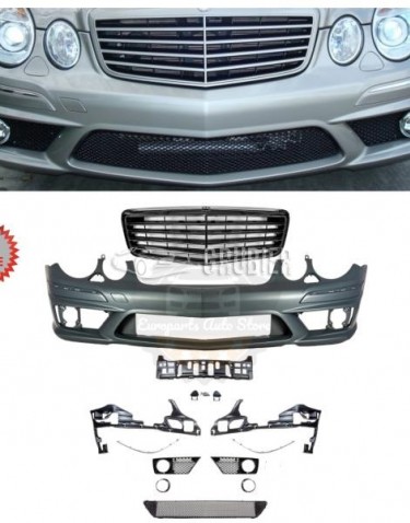 - FRONT BUMPER - Mercedes E (W211 / S211) - "E63 Look / With Grille" (Sedan & Wagon)