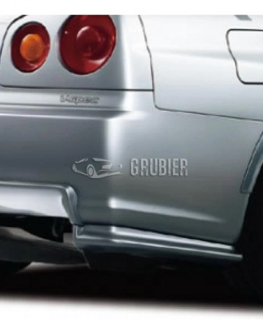 - REAR BUMPER LIP - Nissan Skyline R34 GTR & GTT With GTR Look Bumper - "Nismo Z-Tune Look Spats" (2 pcs)
