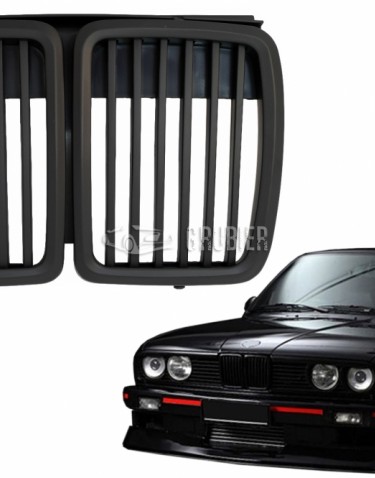 - GRILLE - BMW 3-Serie E30 - "MT / Black Matt / ABS Plastic" (Sedan / Touring / Coupe & Cabrio)
