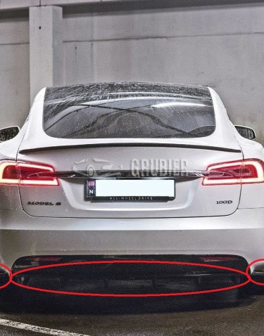 - REAR BUMPER LIP - Tesla Model S - "Evo / 3-Parted" (2012-2021)