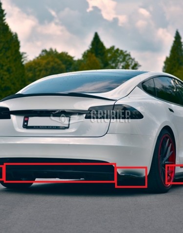 *** STYLING SÆT / PAKKEPRIS *** Tesla Model S - "Evo / With 3-Parted Rear Diffuser" (2016-2021)