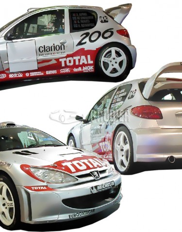 *** STYLING SÆT / PAKKEPRIS *** Peugeot 206 - "WRC Wide Body"